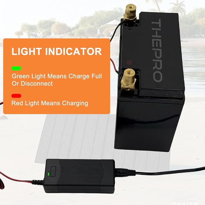 THEPRO 12V 3Amp Lithium LiFePO4 Battery Charger, 14.6V Smart Charger, 12.8V Lithium Iron Phosphate Battery Maintainer