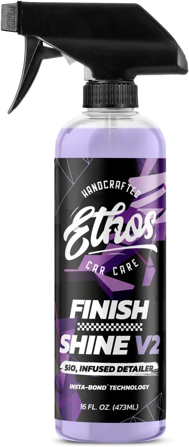 Ethos Finish Shine - Ceramic Detail Spray| Spray Wax For Car Detailing Quick Detail Car Wax | Waterless Car Cleaning & Hydrophobic Polymers | Clay Bar Lubricant | Ceramic Coating & Sealant