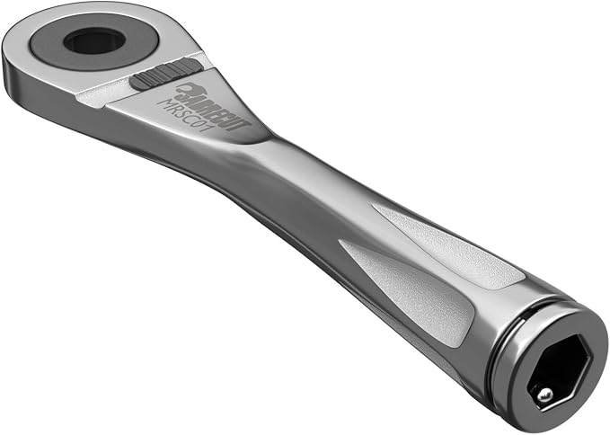 SabreCut 1 x MRSC01 Mini Micro Ratchet 1/4" Hex Stainless Steel Professional 72 Tooth Gear Hand Ratchet Wrench