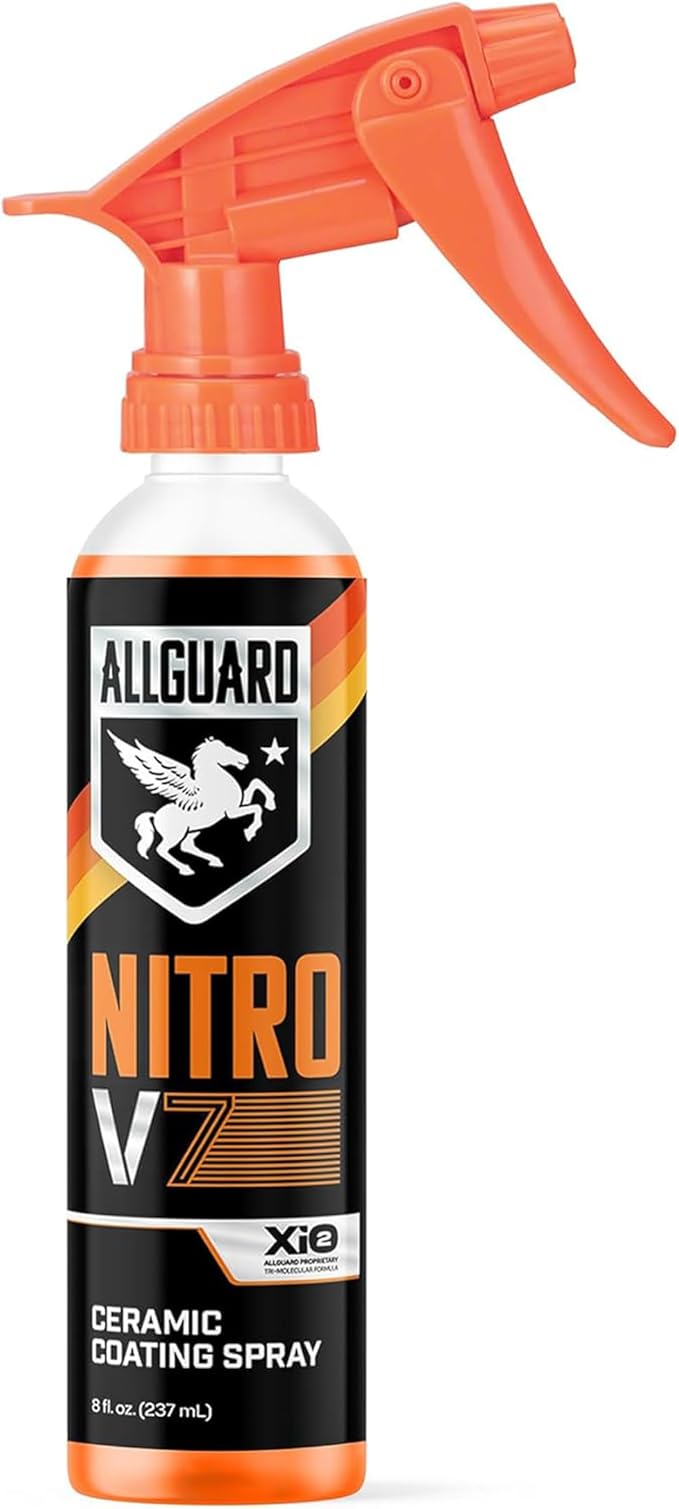 NITRO V7 Spray - 7H Ceramic Coating Spray with Proprietary XiO2™ Formula Creates Tri-Molecular Bond - 1+ Year of Hydrophobic, Self Cleaning Protection & High-Gloss Shine - Easy Application