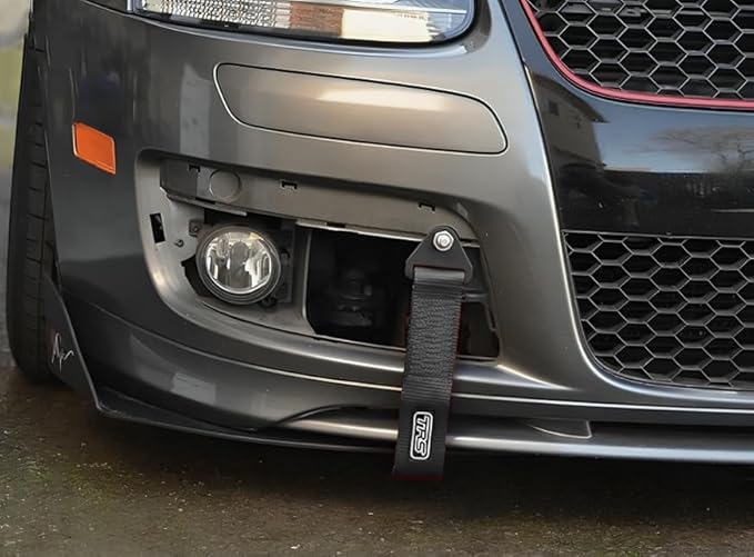 TRS Motorsport Fabric Tow Loop Strap Fixed Length for Front or Rear Bumper, High Strength (Upto 5000KG) - 10 Colour Options - Made in The UK (Black)