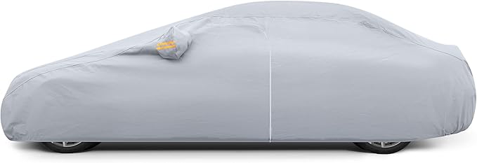 GXT Windproof and Dustproof Car Cover for Outdoor and Indoor, 3 Layers Breathable Heavy Duty Fabric with UV Protection, Universal Fit for Large Sedan 209-224 inch