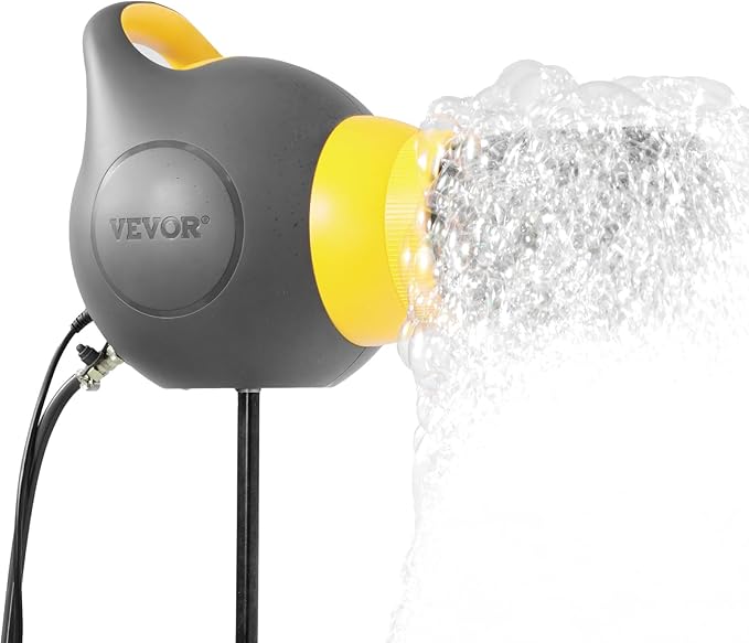 VEVOR Foam Machine, 115 W Party Foam Cannon, Portable Foam Maker with a Tripod Stand, Powerful Foam Party Machine, for Backyard, Pool, Outdoor Events, Birthdays, Celebrations and Party, Grey & Yellow