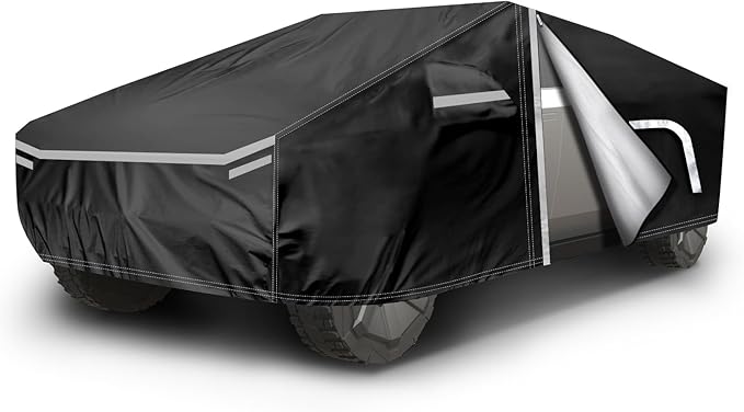 NOVSIGHT Car Cover for Cybertruck - Waterproof All Weather Full Car Covers with Zipper Door,Heavy Duty Outdoor Indoor Car Cover Custom for Tesla Cybertruck Rain Sun Snow Dust Protection