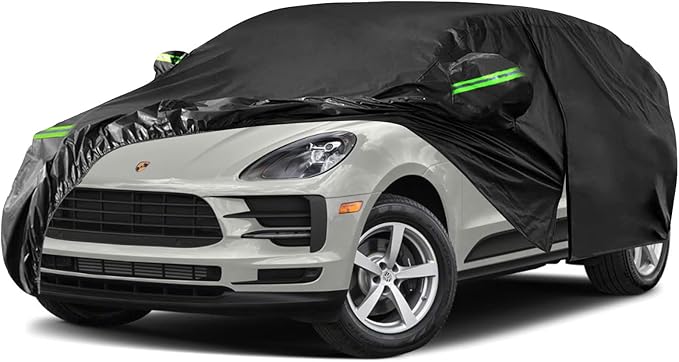 Waterproof Car Cover Replacement for 2014-2025 Porsche Macan, 6 Layers All Weather Full Car Covers with Zipper Door & Windproof Bands for Snow Rain Dust Hail Protection