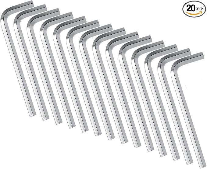 Hex Key Set, 5mm L-Shaped Allen Wrench, Metric Hexagon Spanner, Replacement Repairing Tool (20, 45 x 5 x 17mm/1.77 x 0.19 x 0.67(L*D*W))