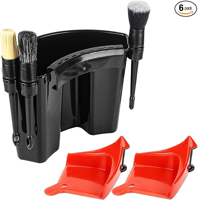 6 Pcs Car Detailing Bucket 11.6 x 8.2 Inch Portable Car Washing Bucket Multipurpose Auto Wash Tool Hanging Organizer for Accessories Tool Picnic