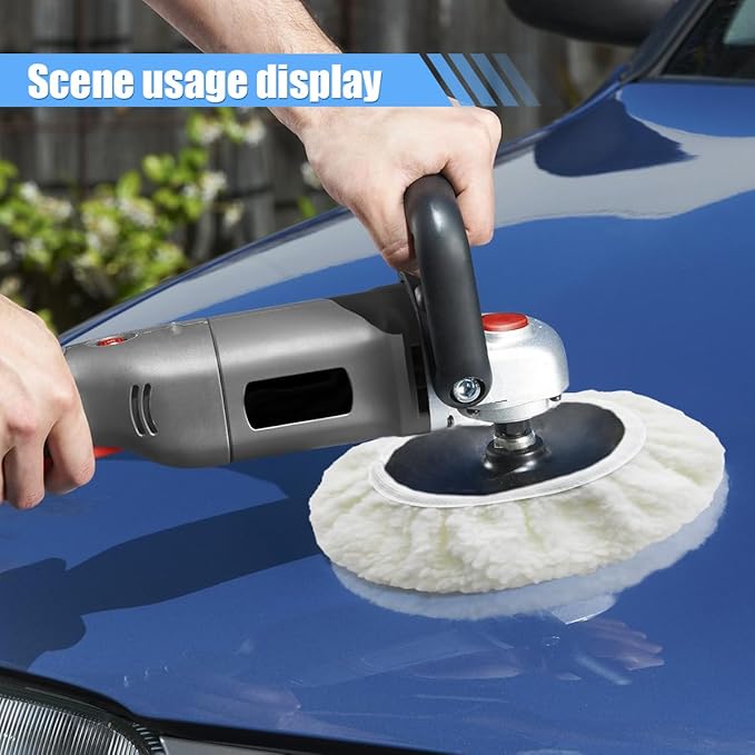 15PCS Car Polisher Pad Bonnets, 5 to 6 Inch Soft Polishing Bonnets Buffing Pads, Car Wax Cover Kit for Car Orbital Buffer Polisher, 10 Microfiber Bonnets + 5 Woollen Polishing Pad Covers (5-6 Inches)