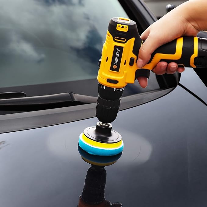 3 Inch Drill Buffing Pad, 11 Pcs Car Foam Polishing Pads Kit, Drill Buffer Polisher Attachment Buffing Kit for Car Polishing, Waxing, Sealing Glaze