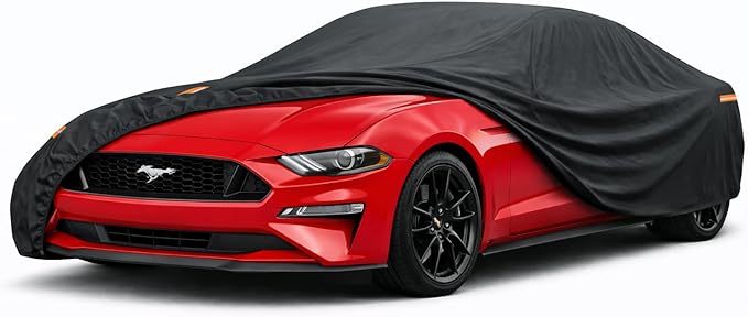 Muscle Car Covers for Automobiles, 6 Layers Heavy Car Cover Universal Fit for Ford Mustang Shelby, Chevy Camaro, BMW M4/4 Series, Lexus RC/LC, Hyundai Genesis Coupe, Nissan GTR