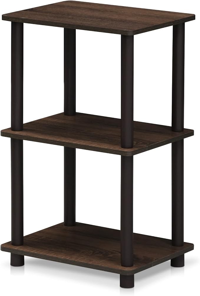 FURINNO Turn-N-Tube 2 Space Shelf, Walnut/Brown