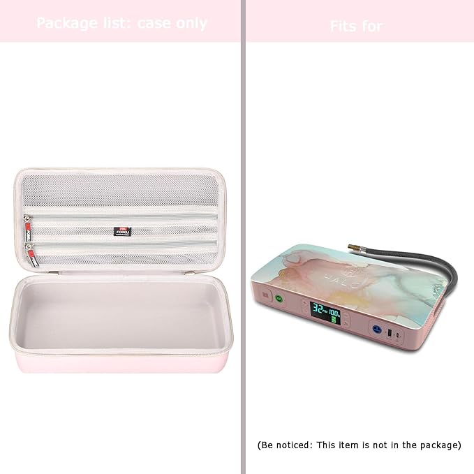 FBLFOBELI Hard Carrying Case for Halo Bolt Ultimate 2.0 & 3.0/for Halo Bolt Air + 55500 1750/for Halo Bolt Air 58830 Portable Vehicle Jump Starter with Air Compressor (Case Only) (Rose Gold)
