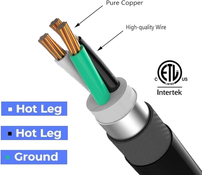Miady 25ft 50AMP Welder Extension Cord, 8 Gauge Heavy Duty Industrial NEMA 6-50 Welding Machine Cord with Lighted End, ETL Approved