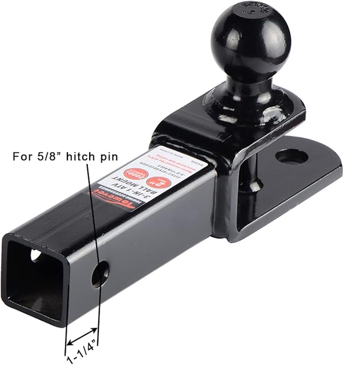84209 2 inches ATV Receiver Hitch 3 in 1 Ball Mount with 2 inches Ball