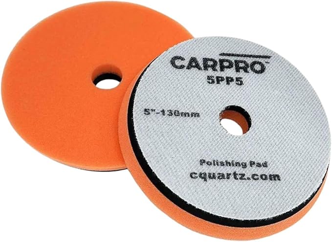 CARPRO Orange Polishing Pad - Car Polishing Pads for Buffing, Cutting, & Polishing, Foam Polishing Pad for Paint Correction - Hook and Loop Car Buffer Pads w/Tapered Edge - 5" (1 Pad)