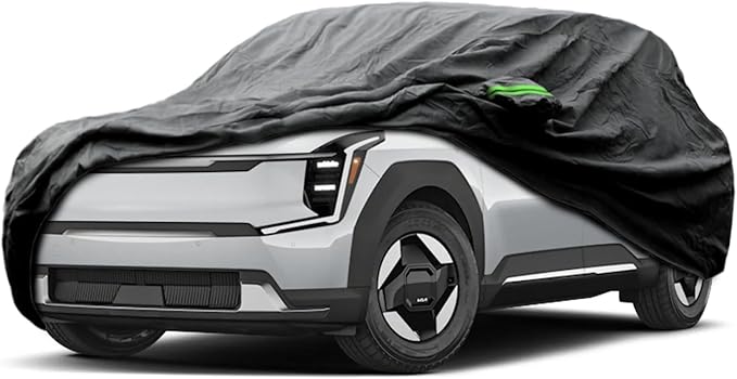 Proadsy Car Cover Custom Fit for 2024 2025 2026 Kia EV9, Waterproof All Weather for Automobiles, Full Exterior Cover Rain Snow Sun Protector Indoor Outdoor Car Cover
