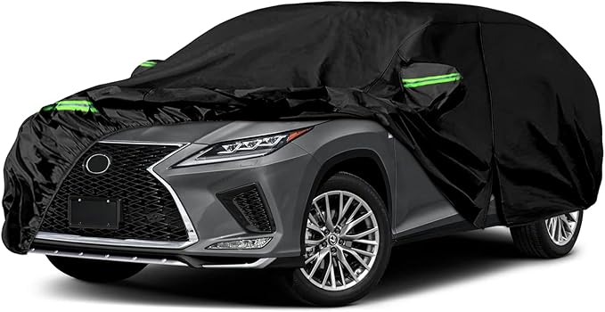 Waterproof Car Covers Replace for 2008-2025 Lexus RX350 RX450H RX500H, 6 Layers All Weather Custom-fit Car Covers with Zipper Door & Windproof Bands for Snow Rain Dust Hail Protection (RX)