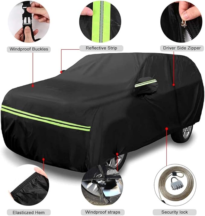 Waterproof Car Covers Replace for 2019-2025 Toyota Corolla Hatchback, 6 Layers All Weather Custom-Fit Outdoor Full Car Covers with Zipper Door for Snow Rain Dust Hail Protection