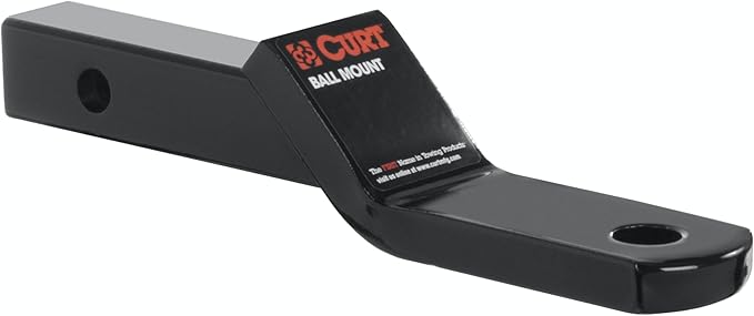 CURT 45503 Class 2 Trailer Hitch Ball Mount, Fits 1-1/4-Inch Receiver, 3,500 lbs, 3/4-Inch Hole, 1-Inch Drop, 3/8-Inch Rise