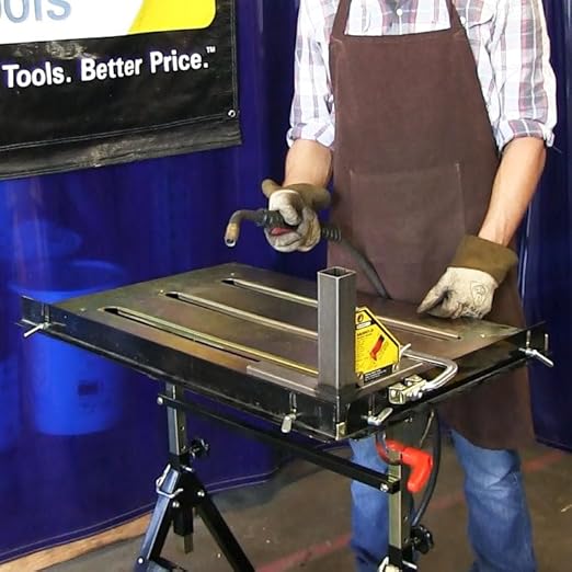 Steel Welding Table, 1.1″ (28mm) Tabletop Slots, Adjustable Angle & Height, Casters, Retractable Guide Rails, Eccentric Leveling Foot, TS3020
