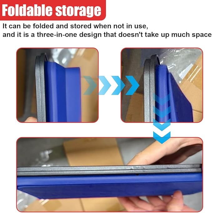 3PCS Collapsible Magnetic Parts Tray Set, Silicone Foldable Magnetic Tool Tray in 3 Different Size for Storage Organizer Screw Bolts Washers Nuts Pins & Other Small Metal Parts (Blue)