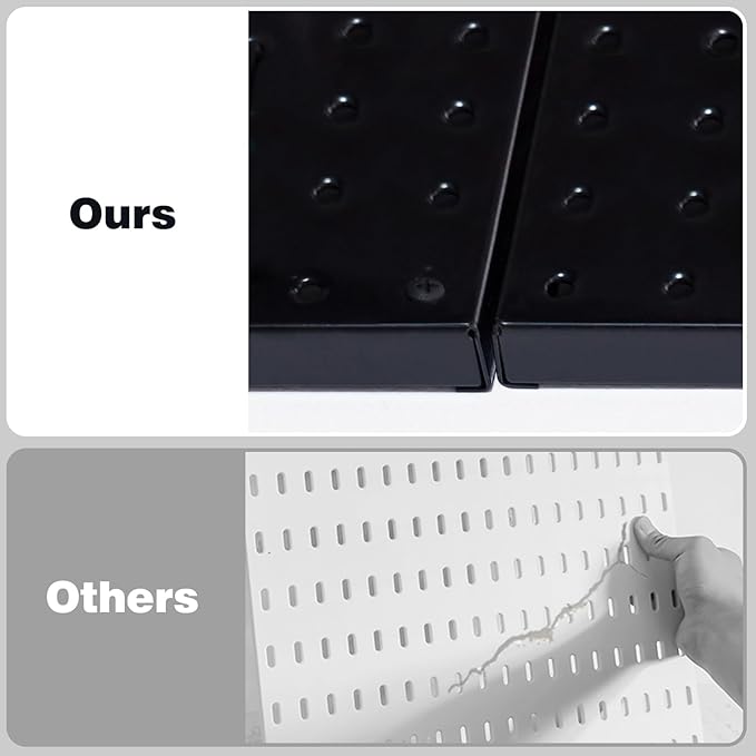 Pegboard Smith 48x24 inch Black Metal Pegboard Kit for Wall Organization with Hooks, Garage Storage Bins, and Utility Tool Board, Efficient Tool Organizer Peg Board