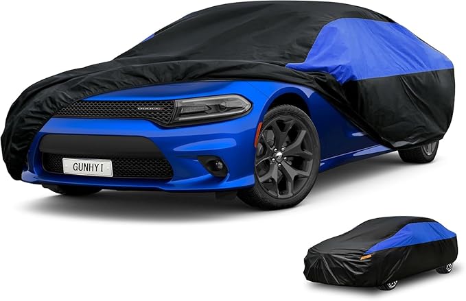 Car Cover Custom Fit Liberty Waterproof All Weather for Automobiles, Lightweight Full Exterior Cover Outdoor Sun UV Rain Dust Snow Wind Protection. Blue