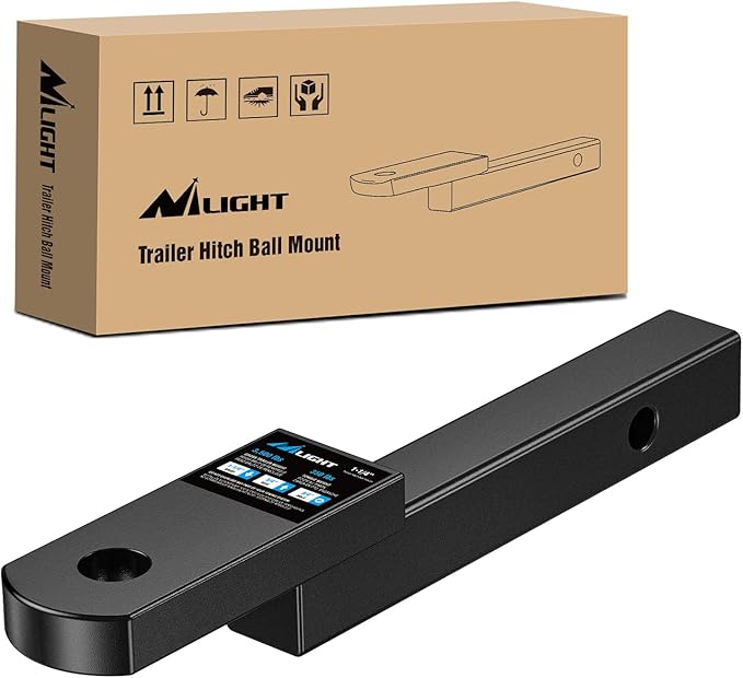 Nilight Trailer Hitch Mount Fits 1-1/4" Receiver Tubes 3500 lbs 3/4-Inch Hole 1-1/4" Drop 3/4" Rise Not Include Hitch pin