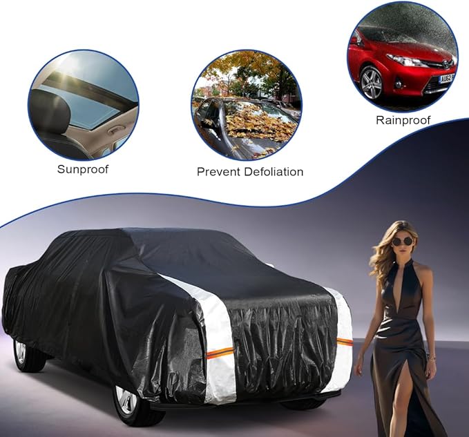 Heavy Duty Ford F350 /250 Long Style Truck Cover Waterproof All Weather, Outdoor Full Exterior Pickup Truck Cover, Rain, Sun, Wind Protection (Up to 264 in)