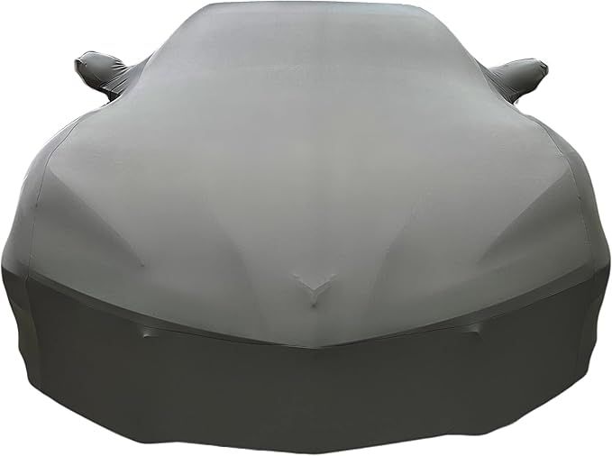 SR1 Performance USA Ultraguard Corvette Car Cover Custom Fit for C8 Corvette (2020-2026) – Indoor Stretch Satin Dust Protection, Soft Breathable Snug Fit (Dark Gray)