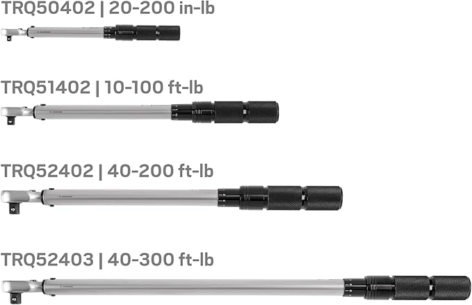 TEKTON 1/4, 3/8, 1/2 Inch Drive 90-Tooth Dual-Direction Micrometer Torque Wrench Set (4-Piece) | TRQ95903