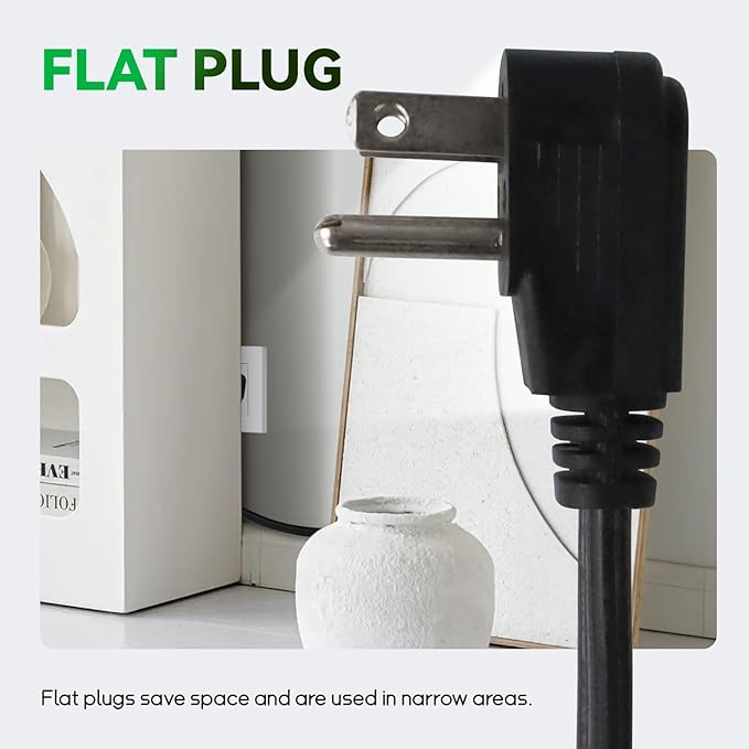 EP 6 Ft Heavy Duty Appliance Extension Cord - 14 Gauge 3 Prong Grounded Cable Wire, Ideal for Air Conditioners, Refrigerators, Microwaves, Washing Machines & More - Indoor Use, Black