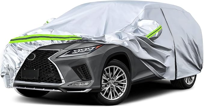 Waterproof Car Covers Replace for 2008-2025 Lexus RX350 RX450H, 6 Layers All Weather Custom-fit Car Cover with Zipper Door & Windproof Bands for Snow Rain Dust Hail Protection (RX)