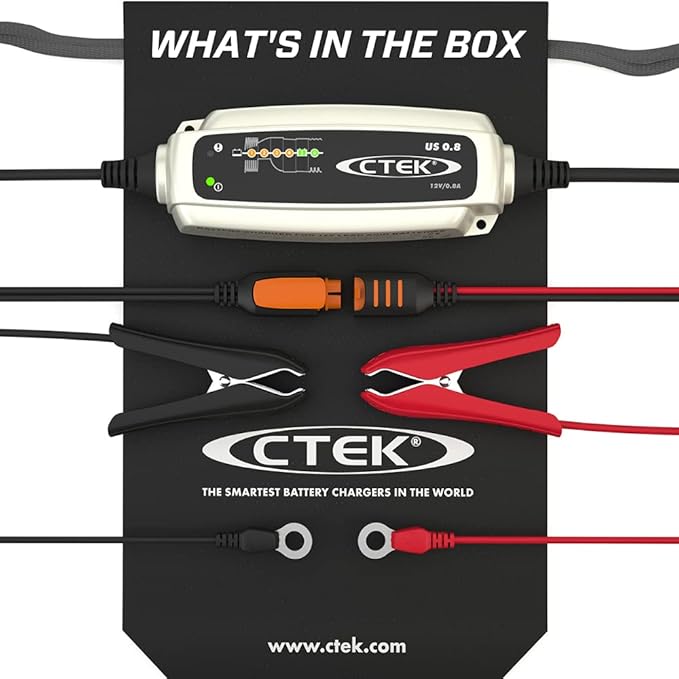 CTEK (56-865) US 0.8 12 Volt Fully Automatic 6 Step Battery Charger,Black