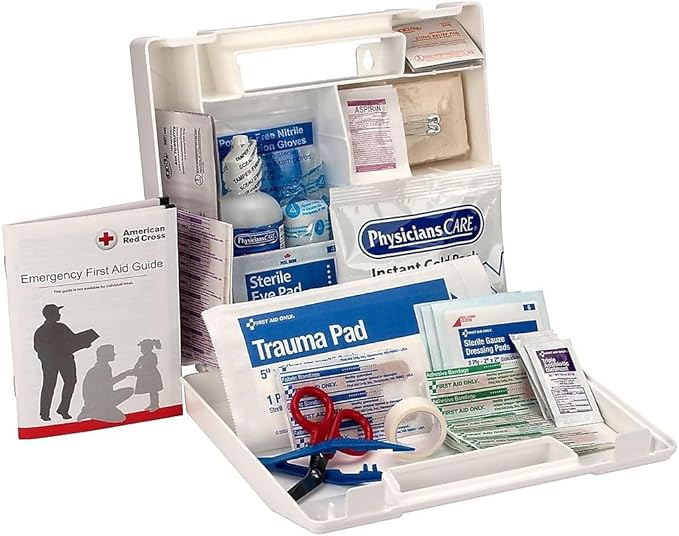 First Aid Only 223-U OSHA-Compliant First Aid Kit, All-Purpose 25-Person Emergency First Aid Kit for Business, Worksite, Home, and Vehicle, 106 Pieces