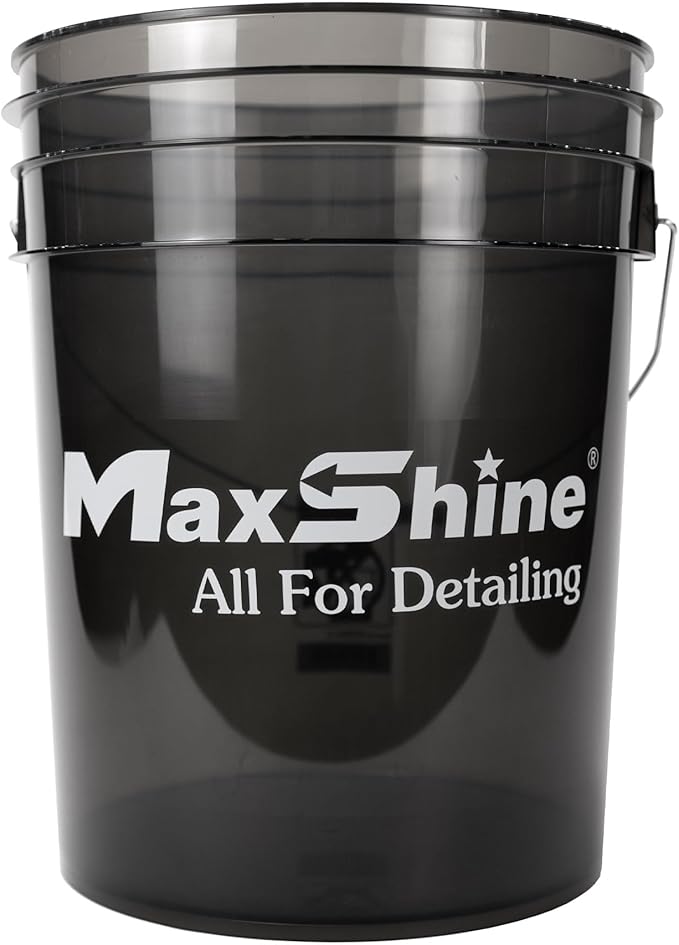 Maxshine 5 Gallon Universal Detailing Bucket (Black) – Car Wash Bucket for Scratch-Free Washing, Auto Detailing & Garage Storage – Holds Soap, Foam Cannon, Brushes, Microfiber Towels & More