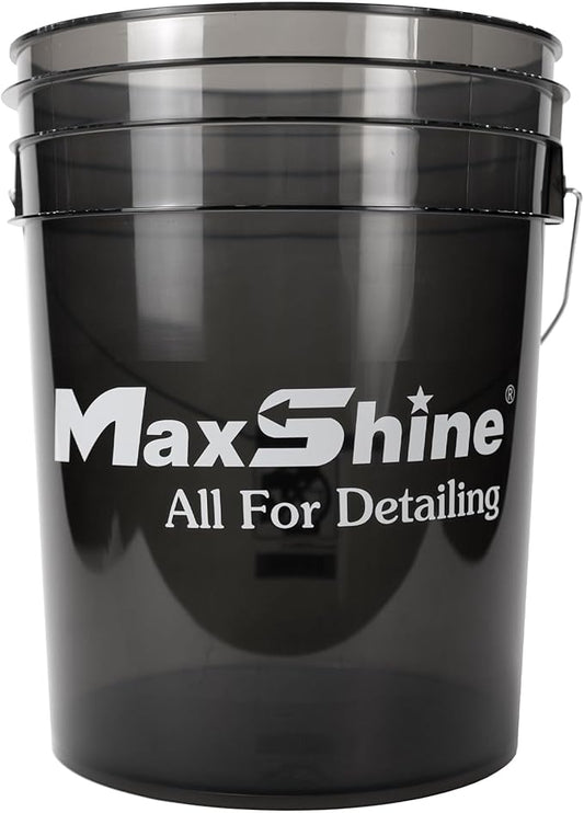 Maxshine 5 Gallon Universal Detailing Bucket (Black) – Car Wash Bucket for Scratch-Free Washing, Auto Detailing & Garage Storage – Holds Soap, Foam Cannon, Brushes, Microfiber Towels & More