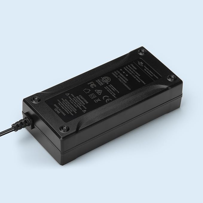 54.6V 3A Charger for 48V 13S Lithium Li-ion Battery Pack, 48 Volt Universal Battery Charger with 3 pin XLR Connector, 5.5 * 2.5mm, 5.5 * 2.1mm Male Plug, 8mm 3 Prong Female Plug
