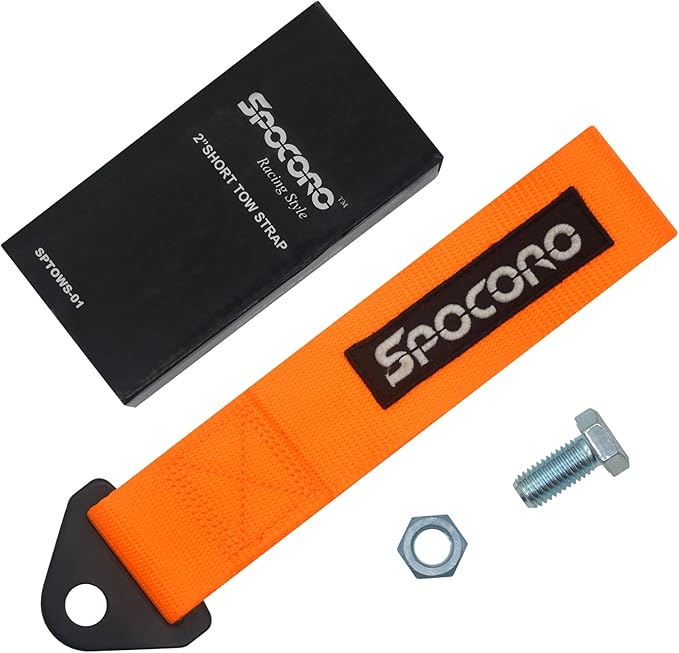 Heavy Duty Racing Tow Strap JDM – Nylon Tow Strap for Track, Off-Road, and Decoration (Orange)