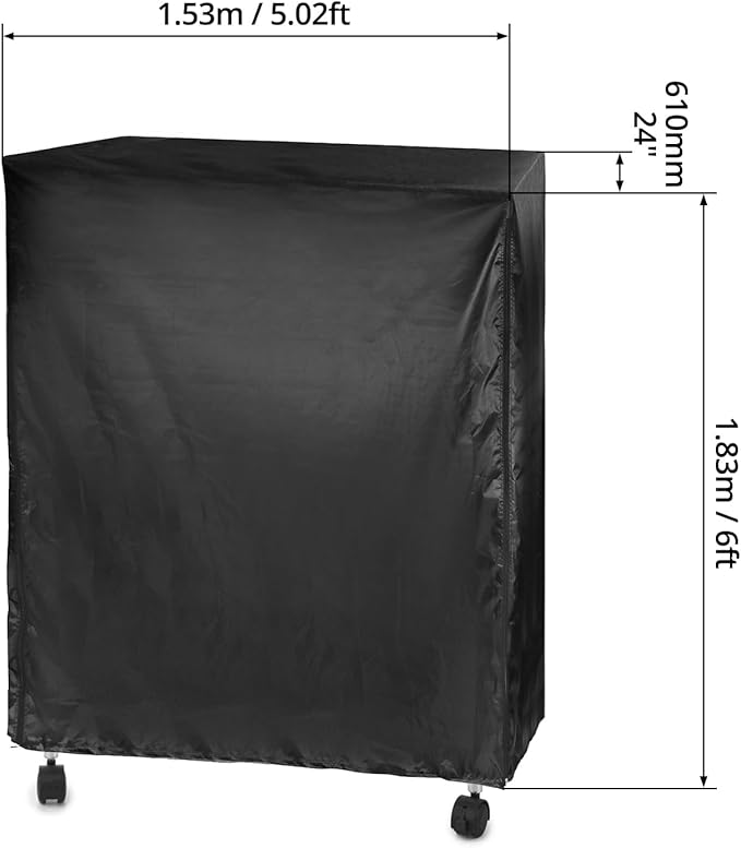 QWORK Wire Rack Cover - 60"x24"x72", Oxford Cloth, Keeps Rack Clean, for Home, Office, Storage & Garage, Black