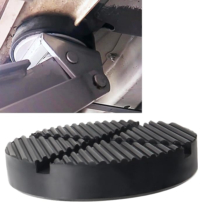 Universal Floor Slotted Car Rubber Jack Pad Frame Protector for Pinch Weld Side Lifting Disk Jacking Tool 24mmX125mmx125mm (2Pcs)
