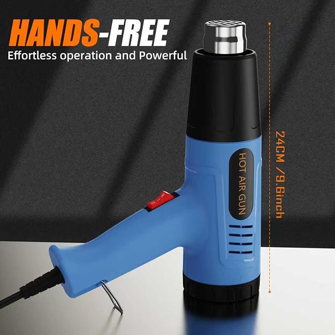 Heat Gun 572 & 1112℉ Dual Temperature Control Heavy Duty Heat Gun' with 4 Nozzles Fast Heating Overload Protection Hot Air Gun For Shrink Tubing, Vinyl Wrap, Crafting,Resin,5Ft Power Cord