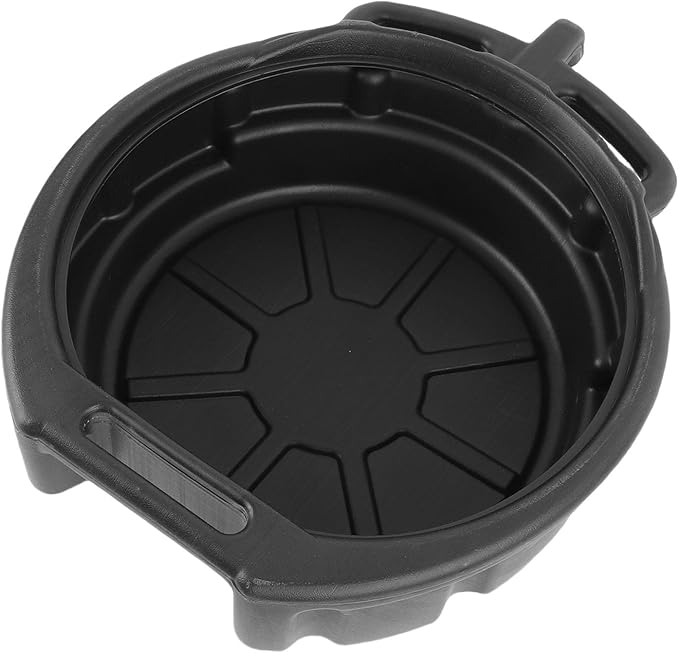 Oil Drain Pan, 10L Black Plastic Spill Proof Oil Drip Catcher with Anti Splashing Design, for Automotive Repair Home Workshop