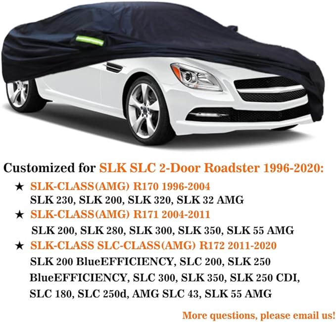 Car Cover Compatible with Mercedes-Benz SLK SLC R171 R172 SLK350 SLK250 SLK300 SLK200 SLK320 1996-2020, Waterproof All Weather Car Covers, Heavy Duty Rain Sun Snow Sun Cover for Outdoor Indoor