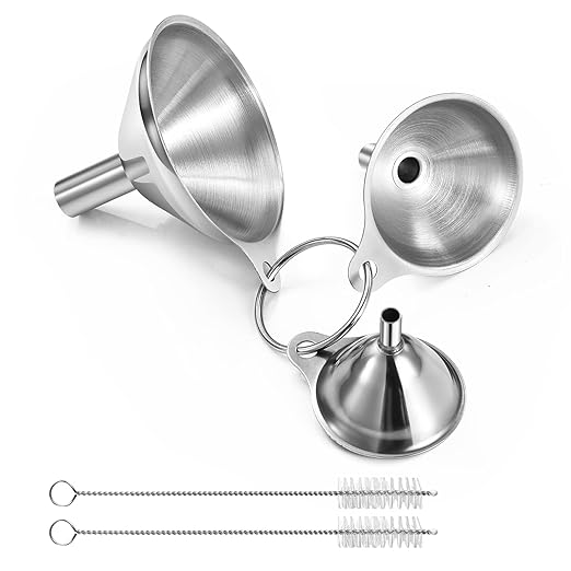 Funnels for Kitchen Use Filling Bottles, Kitchen Funnel Set of 3, Small Funnels for Filling Small Bottles Transferring Essential Oil, Liquid, Spice, Dry Ingredients & Powder, Dishwasher Safe