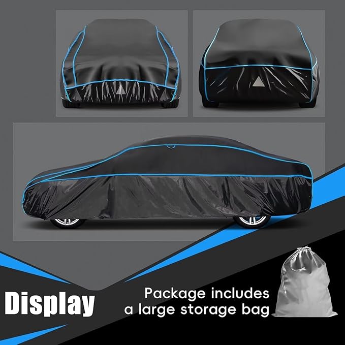 Hail Protector Car Cover, Outdoor Anti Hail Car Covers Thick Multi-Layered EVA, Hail Proof Car Cover Waterproof All Weather, Hail Protection Padded Fit Sedan/Coupe (Length Up to 185 inch
