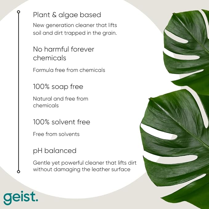 Geist. 3 Plus Care Kit for Leather & Vinyl | Clean, protect/shield from dye transfer and friction damage, prevent shrinking and cracking keeping it soft and supple | For leather 3 yrs+ and leatherette