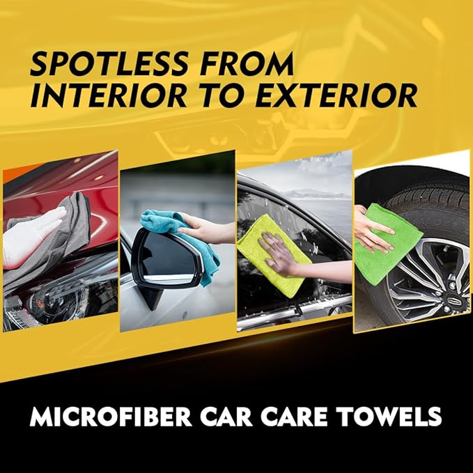 HOMEXCEL Microfiber Cleaning Cloth 50 Pack, 12.5 x 12.5 inch Microfiber Towels for Cars, Ultra Absorbent Car Washing Cloth, Lint Free Streak Free Cleaning Rags for Car, Kitchen, and Window, Multicolor