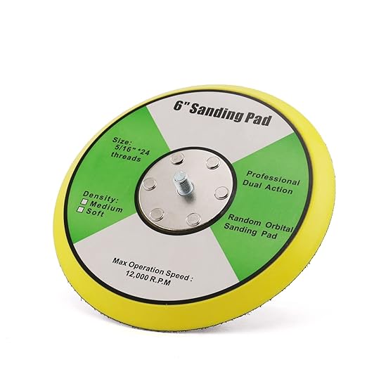 6 Inch Backing Pad 5/16"-24 Thread Plates for Air Sander Dual Action Car Polisher Sanding Polishing