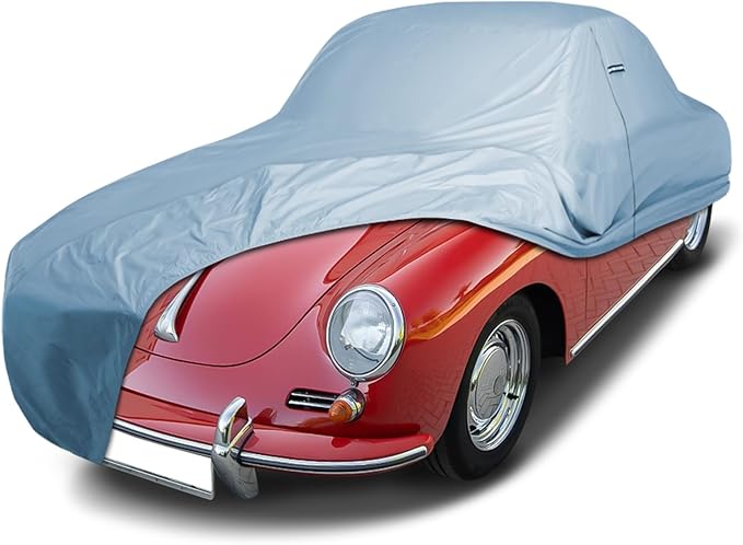 iCarCover Premium Car Cover for 1960-1965 Porsche 356B, 356C Heavy Duty Waterproof All-Weather Automobiles Custom Fit Indoor Outdoor UV Snow Protection Covers with Straps and Bag